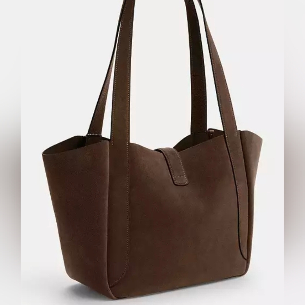 Coach Hadley Turnlock Tote Shoulder Bag In Suede - Picture 3 of 16